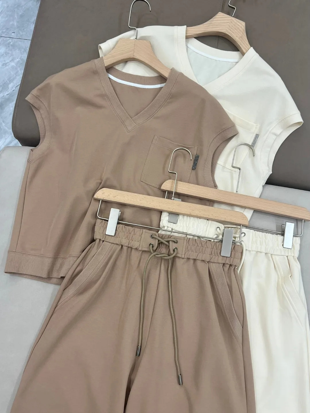 summer collection casual cotton shorts set 250318