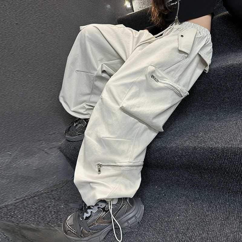 Fashion Korean Kids Spring Cargo Pants Girl from 5 12 to 14 Years Old Teens Child Casual High Street Cargo Trousers With PocketsT250318