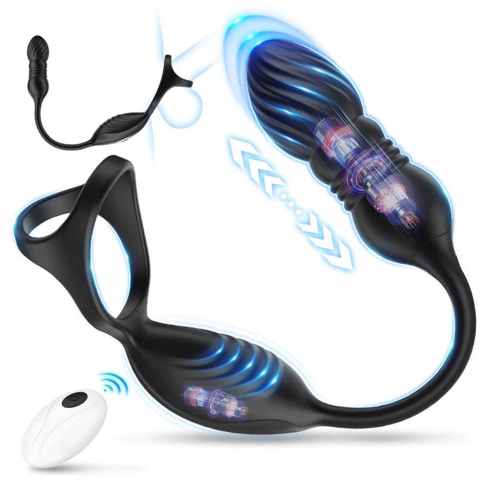 Stimulating anal vibrator prostate massager counting time rooster ring sex toy male vibrator W250319