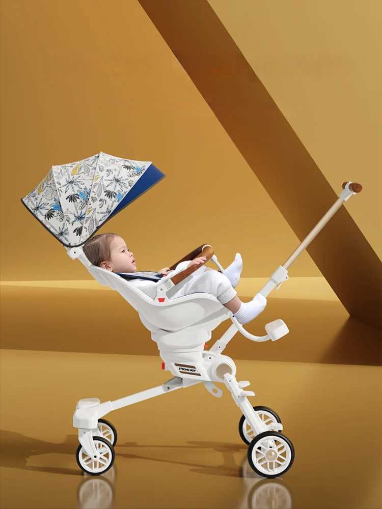 New Lightweight stroller can be carried on the plane baby stroller foldable Can sit and lie down baby trolley car four wheels Z250319