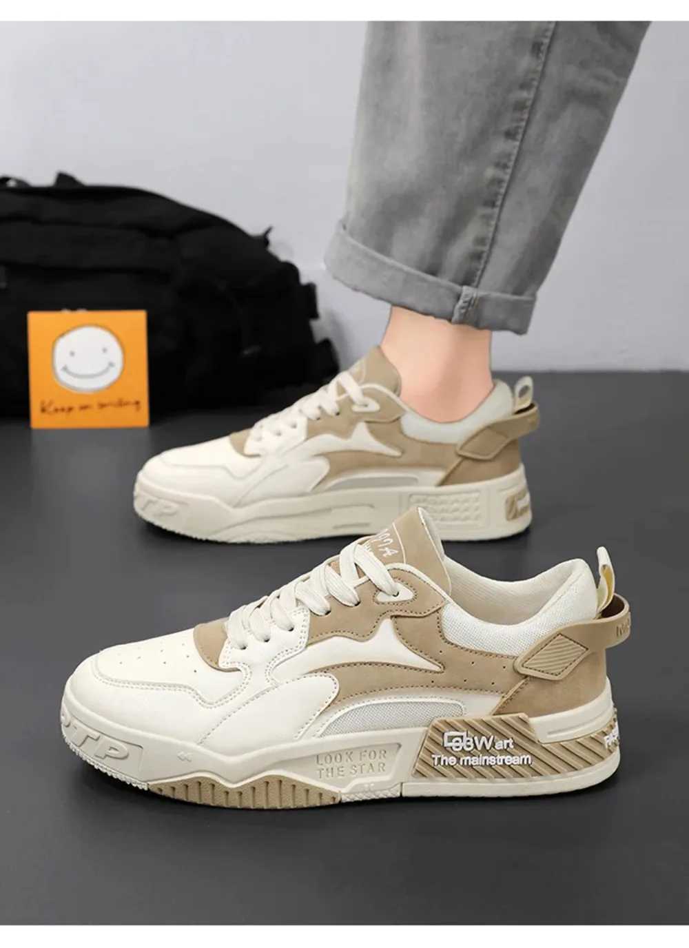 New Fall Casual Sneakers Mens Comfortable Platform Shoes 2024 Trend Lace-up Vulcanized Zapatilas Sizes 3-44 Z250319