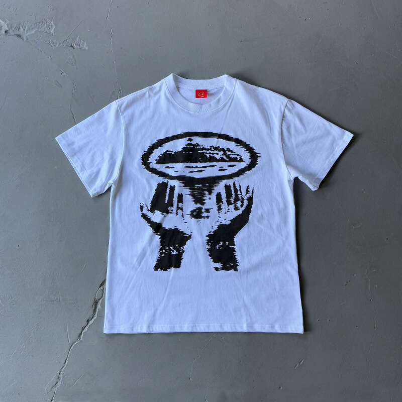 DRILL style American high street hip-hop printed short for men 2025 new summer trendy brand half sleeved t-shirt