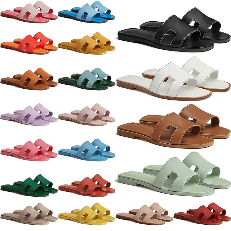 designer sandals for women stylish slides slippers triple black white brown red pink green beach sandal leather free shipping with box womens slipper slide
