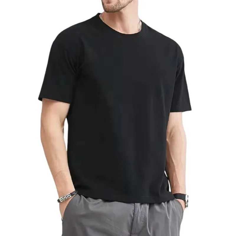 Summer mens and womens pure cotton T-shirt ultra-fine short sleeved T-shirt fashionable soft white black T-shirt 2024 clothing topT250318