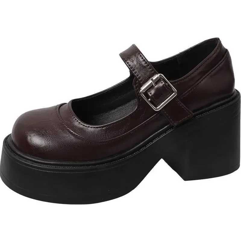 Black Super High Heels Mary Jane Shoes Women 2023 Gothic Shorty Platform Pump Womens Plus Ankle Buckle Party Lolita Shoes 42XJ250319