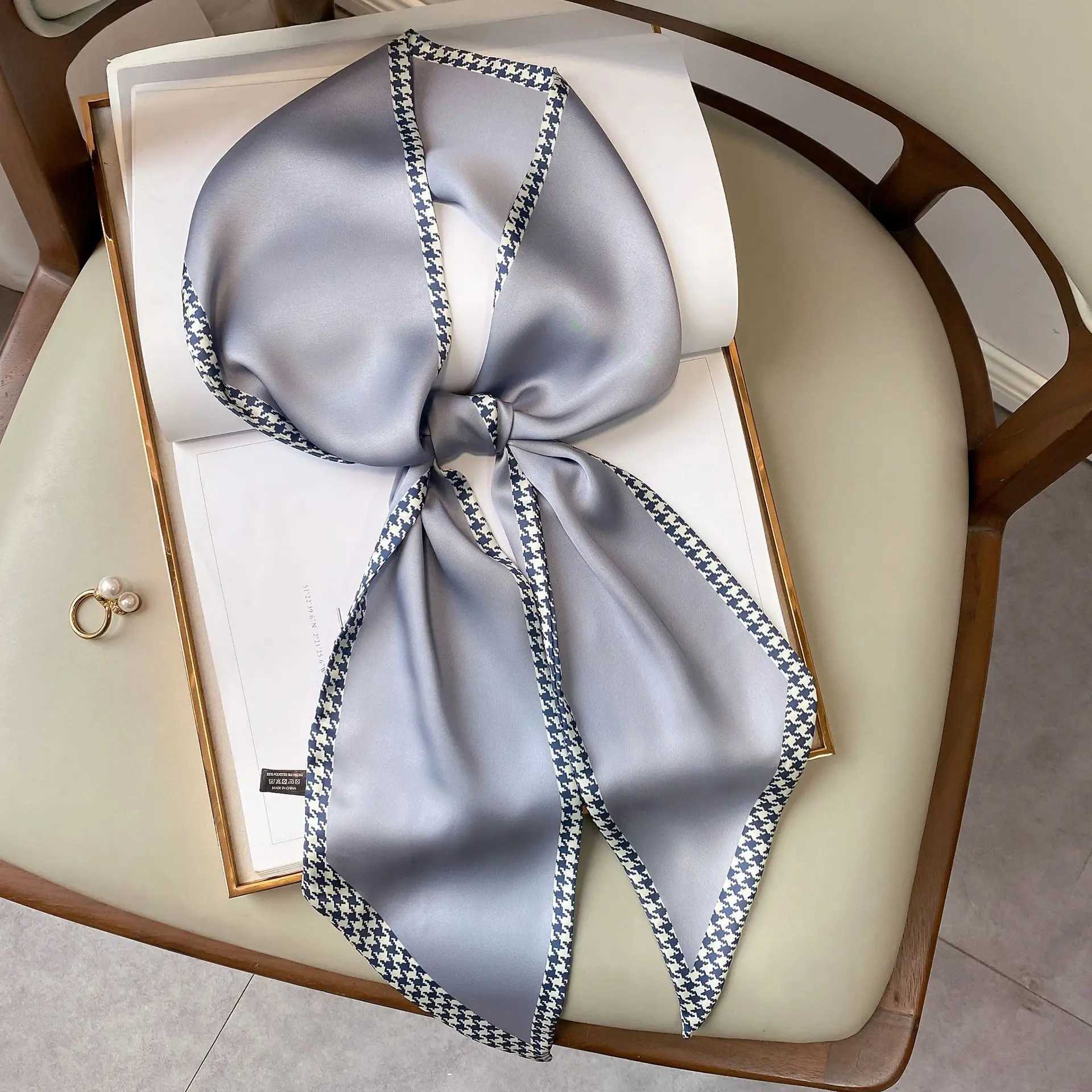 Neck Scarf for Wen Fashion Skinny Hair Bands for ccessories Foard Fem Neckerchief band Bow Tie Ribbon X250319