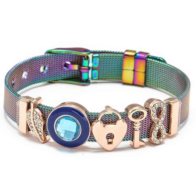 New Fashion Boy Girl 10mm Beads Charm Bracelets DIY Mesh Keeper Bracelets Pulseras Mujer For Women Men Christmas Jewelry Gift