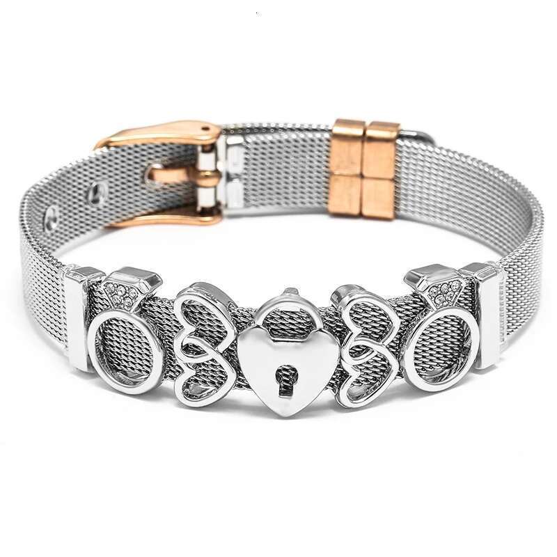2024 New Friendship Crown Beads Charm Bracelet With Silver Color Mesh Kepper Bracelet For Women Jewelry Gift Dropshipping