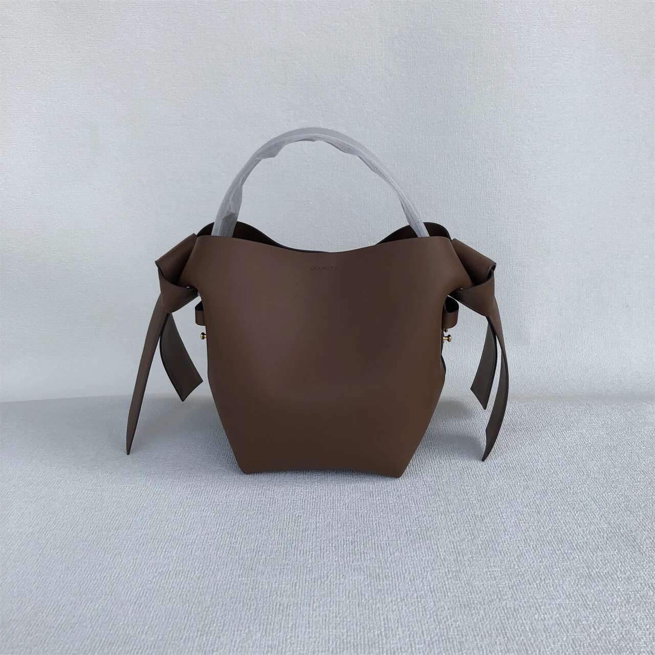 Acstudios Musubi Women's Genuine Leather Bow Commuter Simple Shoulder Crossbody Handbag Bucket Bag