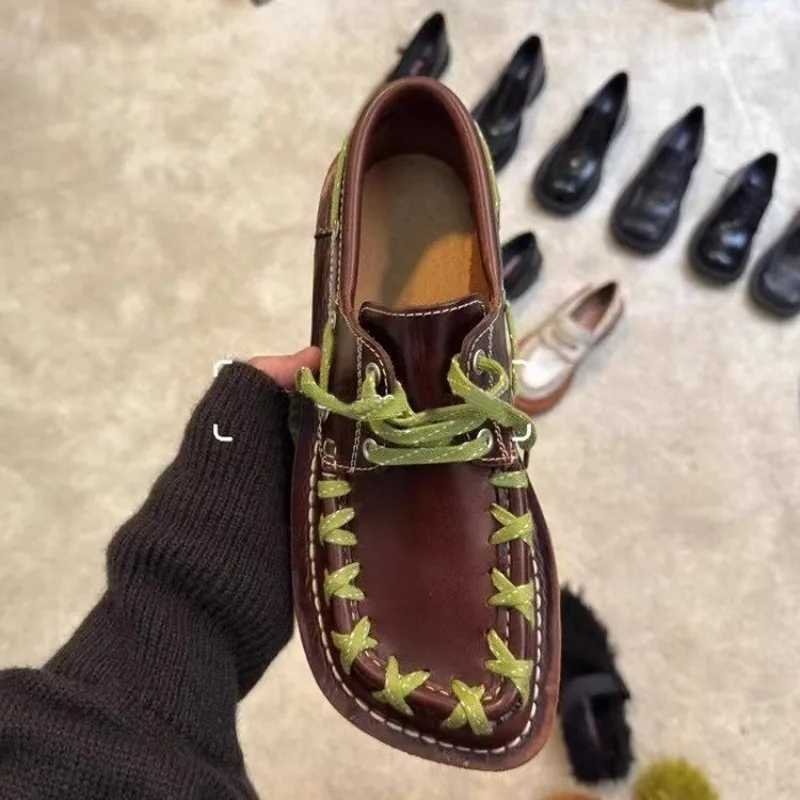 3cm flat shoes for women made of natural cow leather Oxford soft sole comfortable roller coaster ethnic roller coasterXJ250319