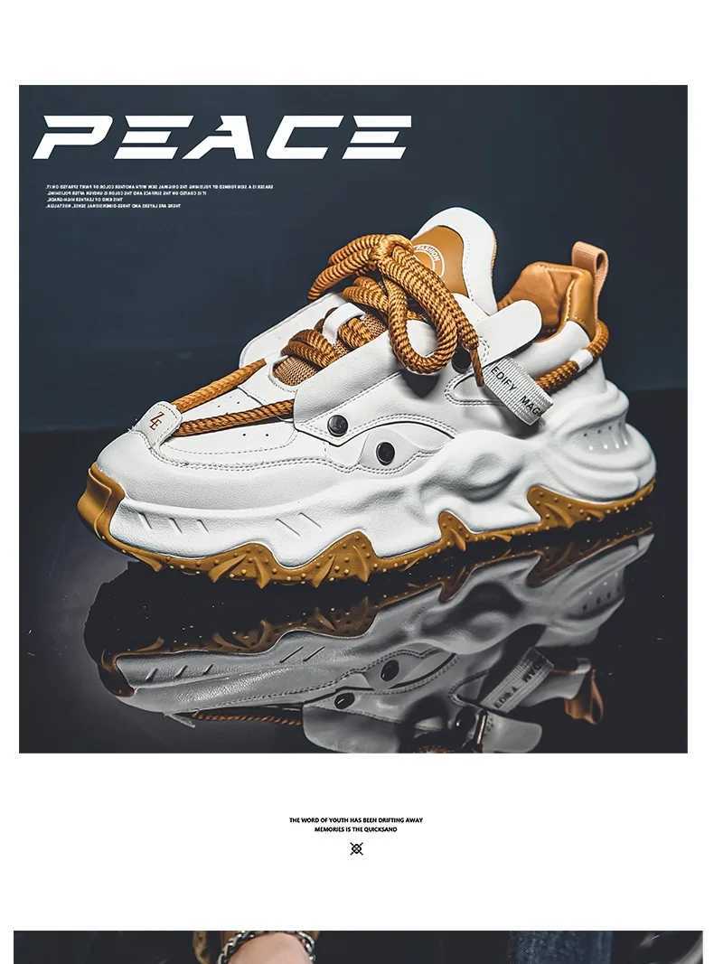 Male 2024 New Leather Comfortable Cross Strap Colored Versatile Internet Popular Casual Shoes Outdoor Sports Shoes Z250319