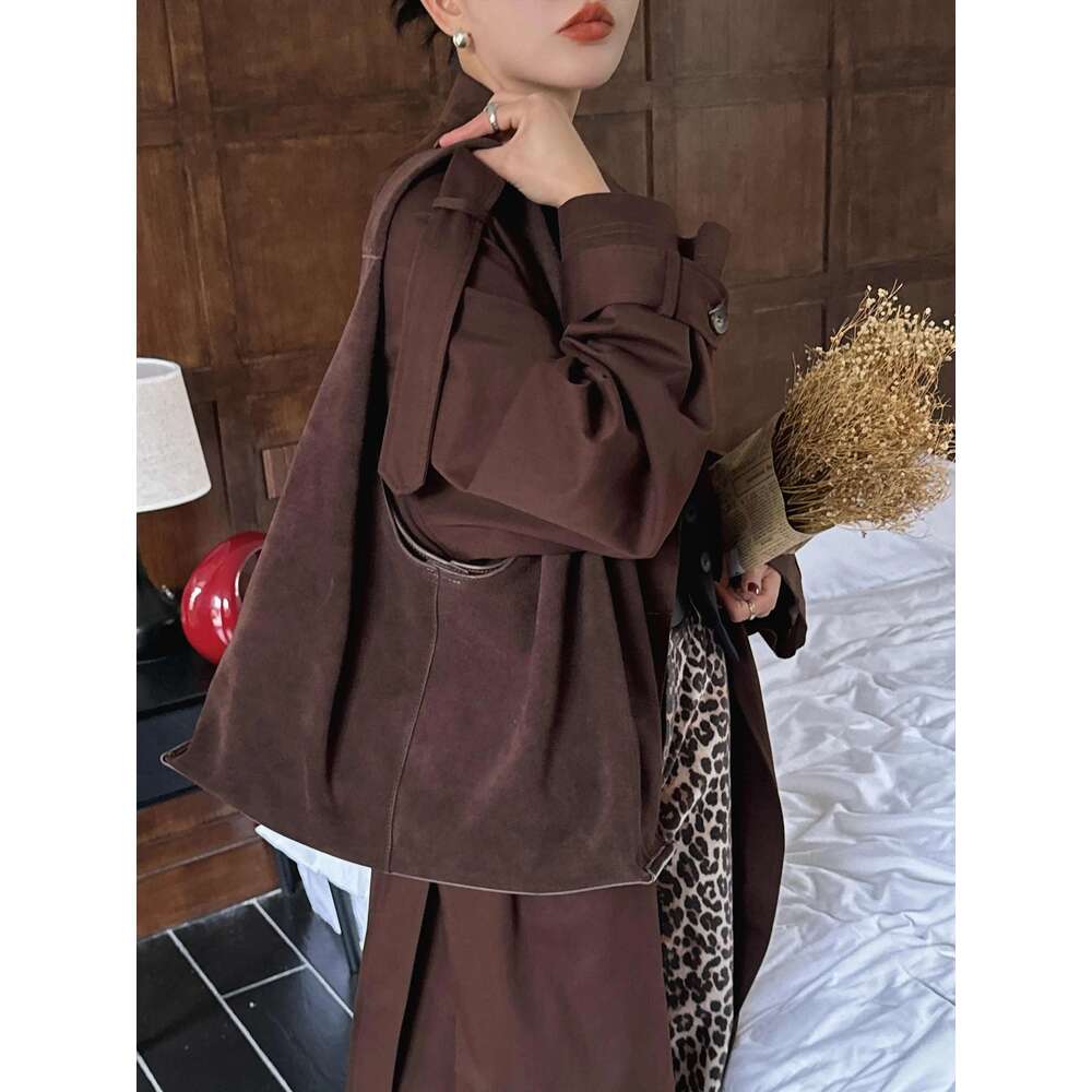 Oversized 42Cm Women Bag Saddle Purses 100% Natural Suede Leather Causal Tote Rommy Commuting Purse