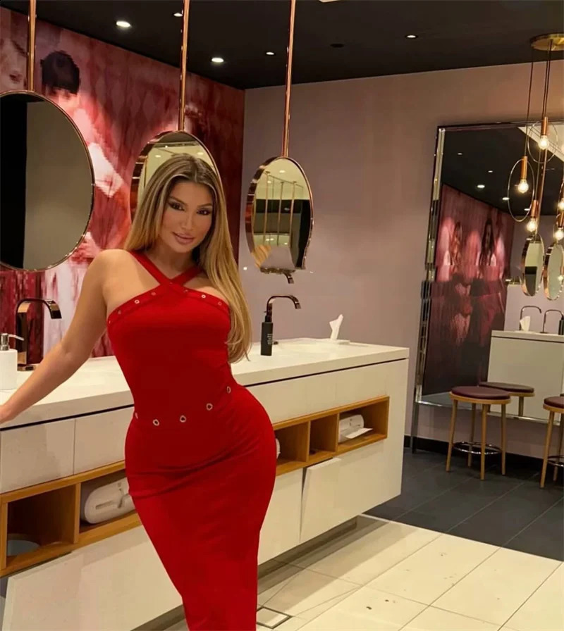 Sexy Women Sleeveless Bodysuits Slim Romper Halter Collar Red Bodycon Top Summer Causal Fitness Underwear For 250318