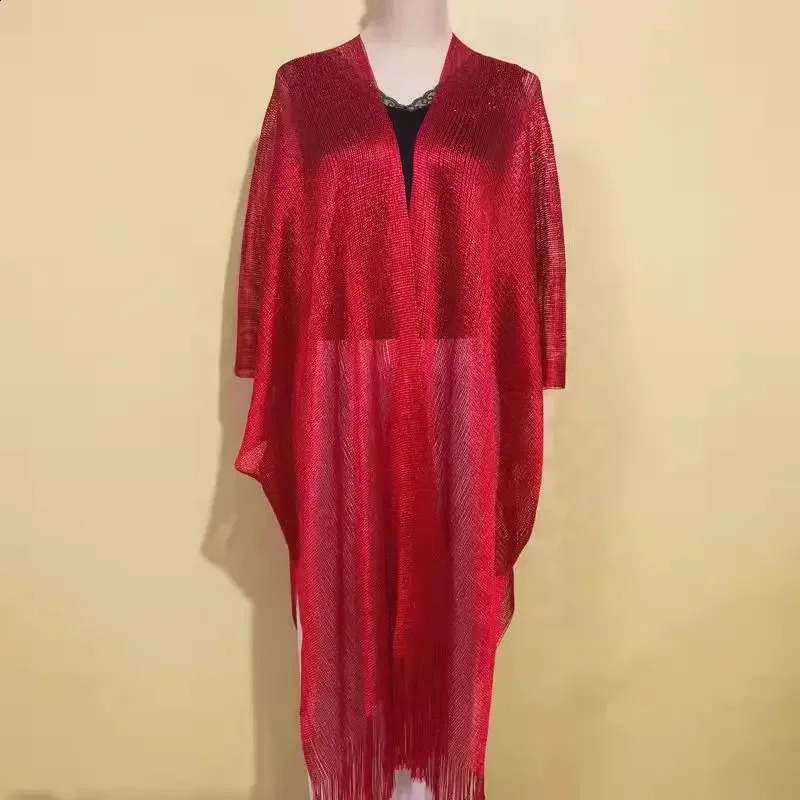 Sexy Fringe Women Tassel Mesh Sheer Shiny Knitted Tunic Beach Cover Up Cover-ups Beach Dress Beach Wear Beachwear Female 250319