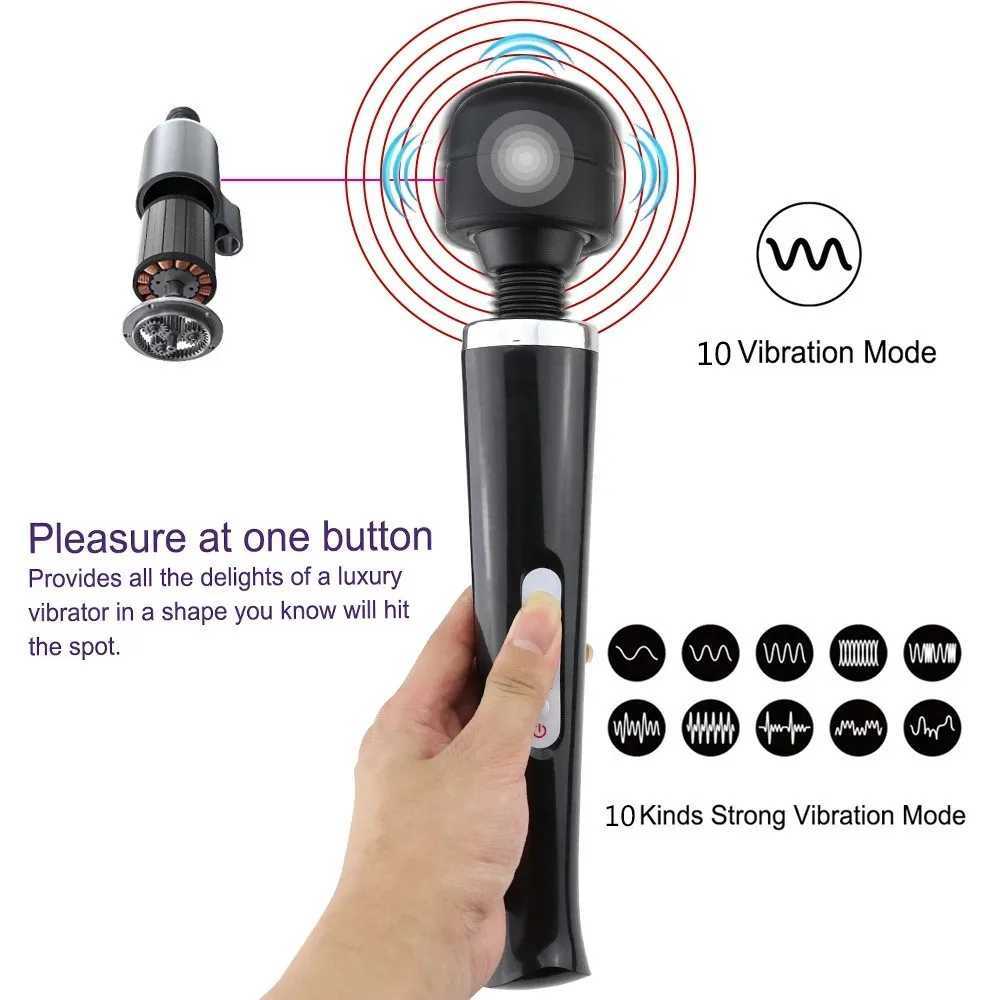 Super Big Magic Wand Huge Female Vibrator Vagina Clitoris Massager Intimate Goods Erotic Products Anal Sex Toys for Woman Adults W250319