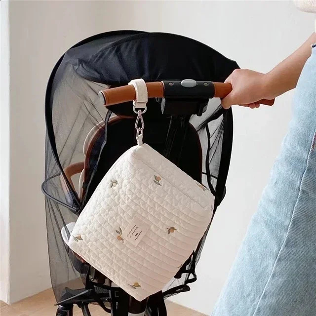 Korea Style born Baby Care Diaper Mummy Shoulder Bag Embroidery Quilted Stroller Diaper Storage Organizer Large Handbags 250319