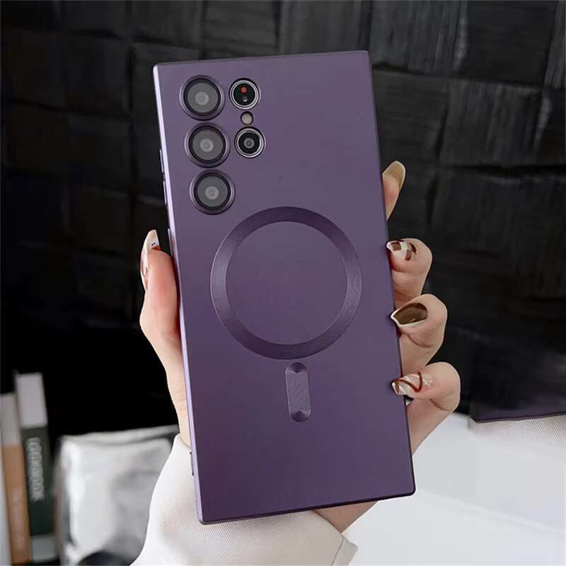 Liquid Silicone Frosted Shockproof Cover Magnetic Gel Mobile Phone case for samsung S23 ultra S22 S24 Plus S25