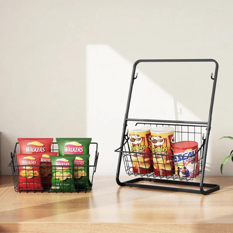 Kitchen Storage Double-layer Rack Cabinet Countertop Onion Ginger Garlic Basket Vegetable And Fruit S