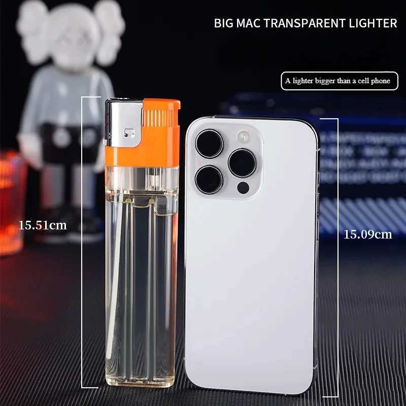 2025 New Extra Large Torch Butane Lighter Extra Large Transparent Body Large Capacity Gas Tank Cigarette Accessories WholesaleC250319