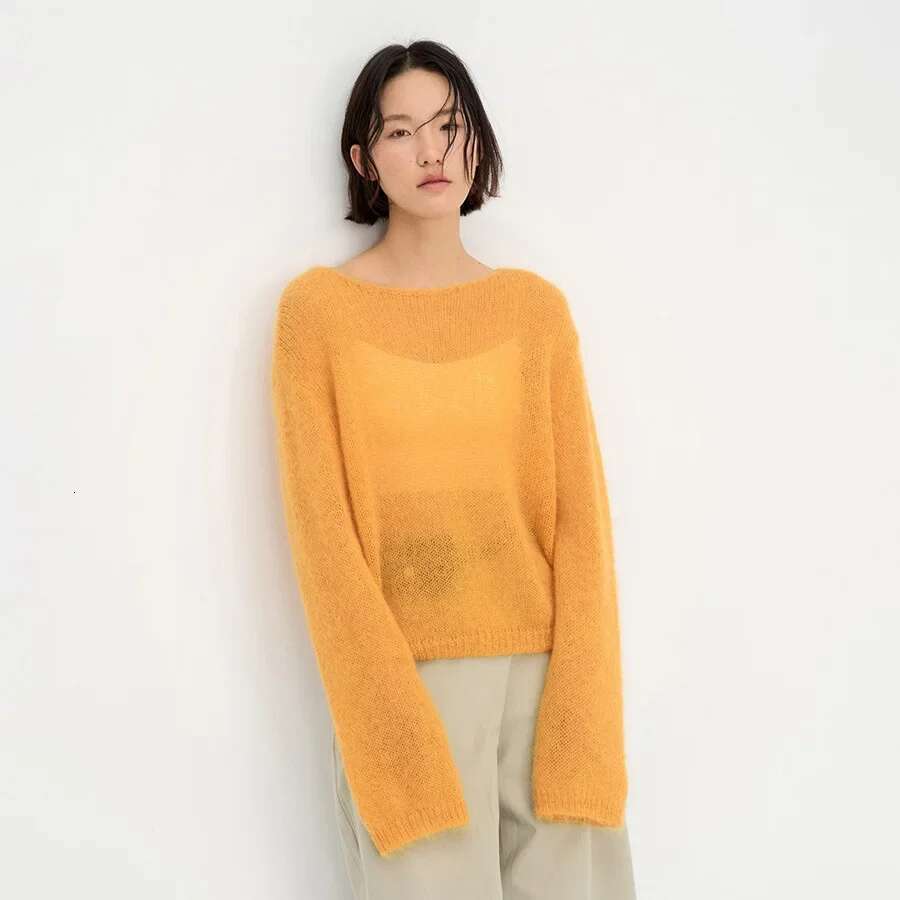 Love And Nancy Thirteen Rows 2025 Spring Dopaamine Long Sleeve Crew Neck Loose Lazy Style Sweater Comfortable Casual Wear