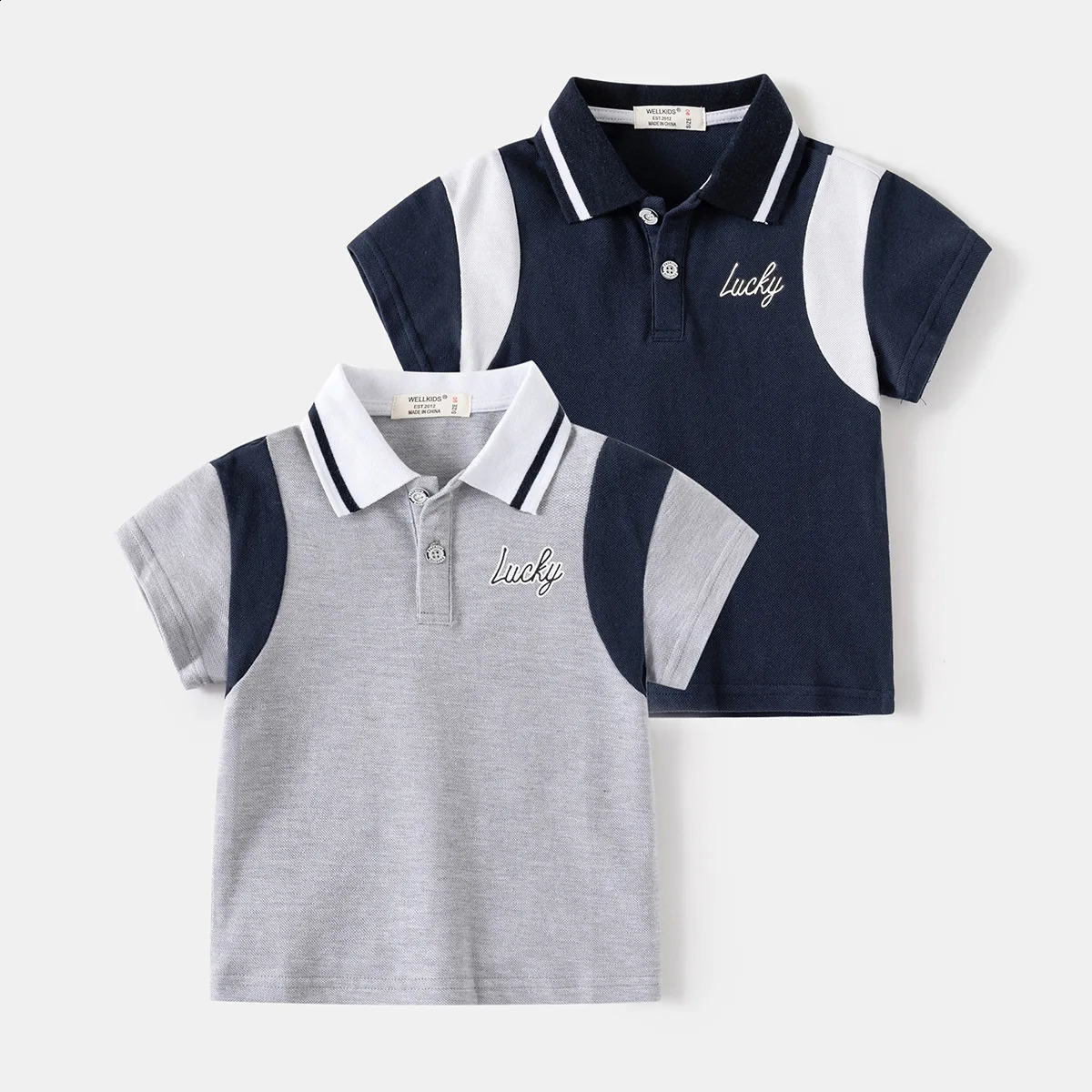 Baby Boys Short-sleeved T-shirt Summer Baby Tops Boys Color Blocking Short-sleeved POLO Shirt 250319