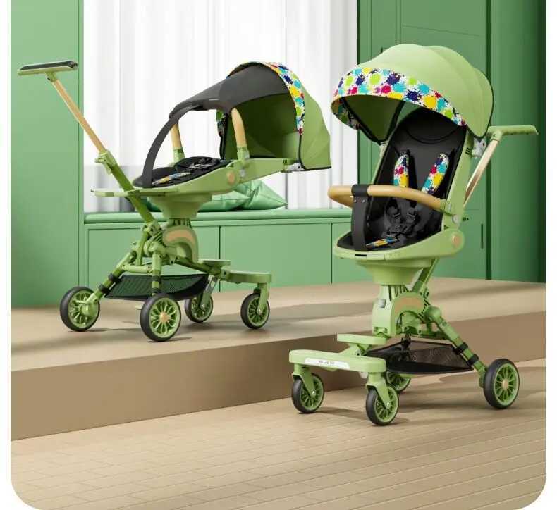 Baby strollers can be used for lying down and sitting with high view lights for 0-3 years old and foldable two-way baby strollers for carrying travel 