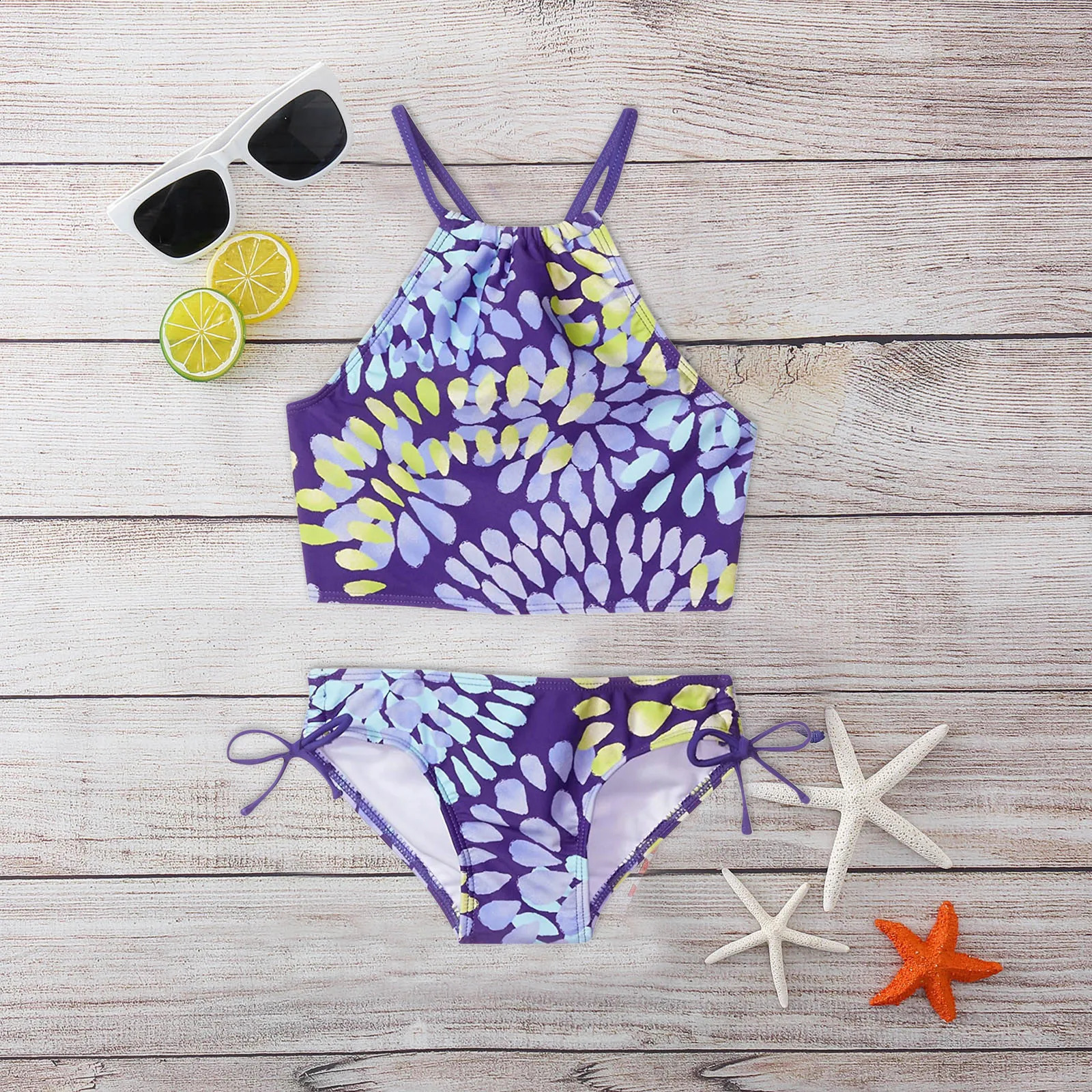 Sport Outfits Beach Daisy 2- Swimsuit Girls Girls Swimwear Bathing Suits for Toddler Girls Kid Bikini 250319