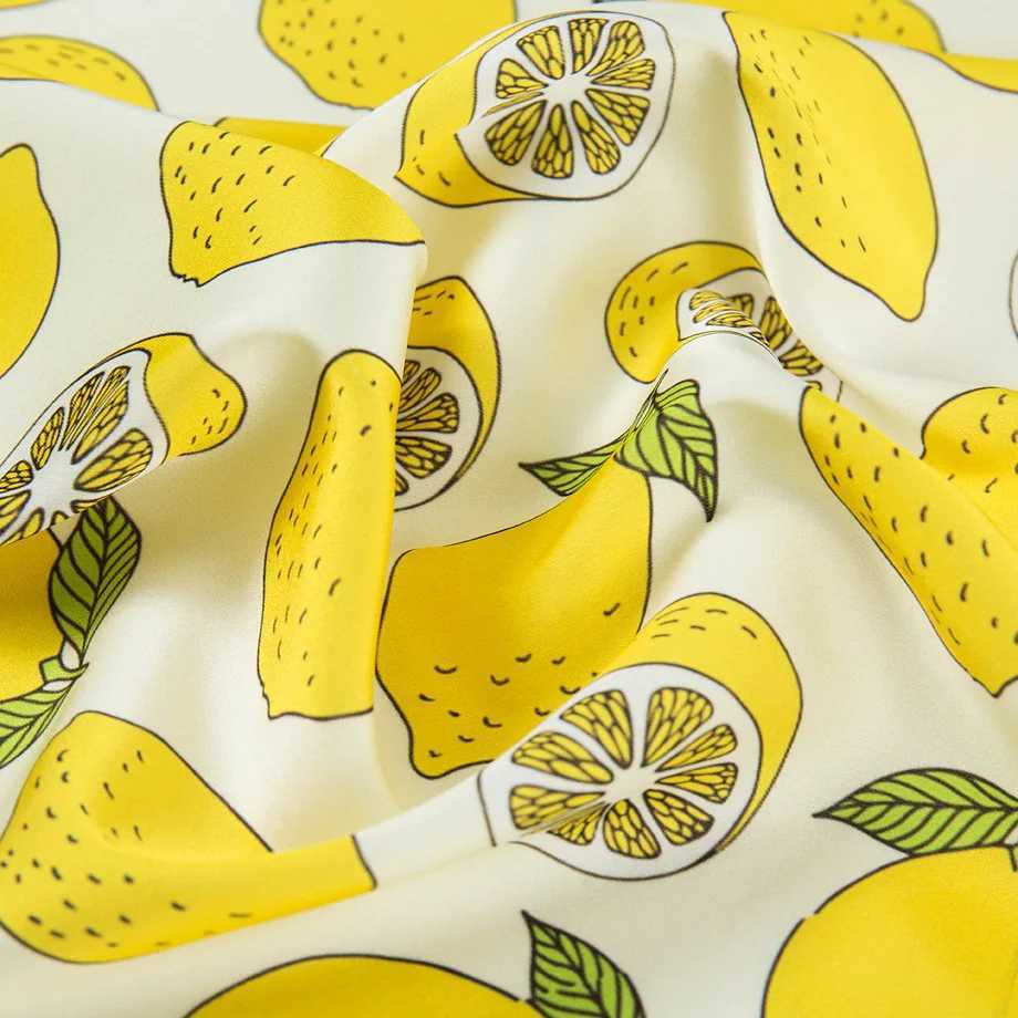 Bright Color Spring Summer Small Square Silk Scarf For Wen Fem Neck Scarfs Printed Lemon Hair Scarf Girls Kerchief 50X50CM X250319