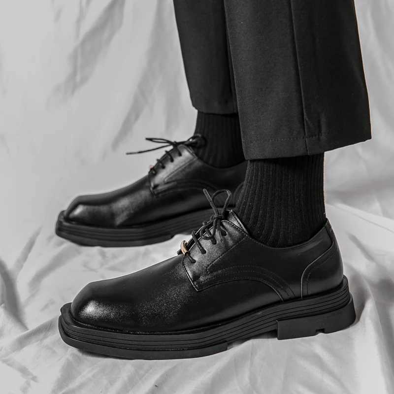 New Mens Retro Fi White Thick soled Formal Shoes Mens Wedding Ball Home Sapato Social MasculinoXJ250319