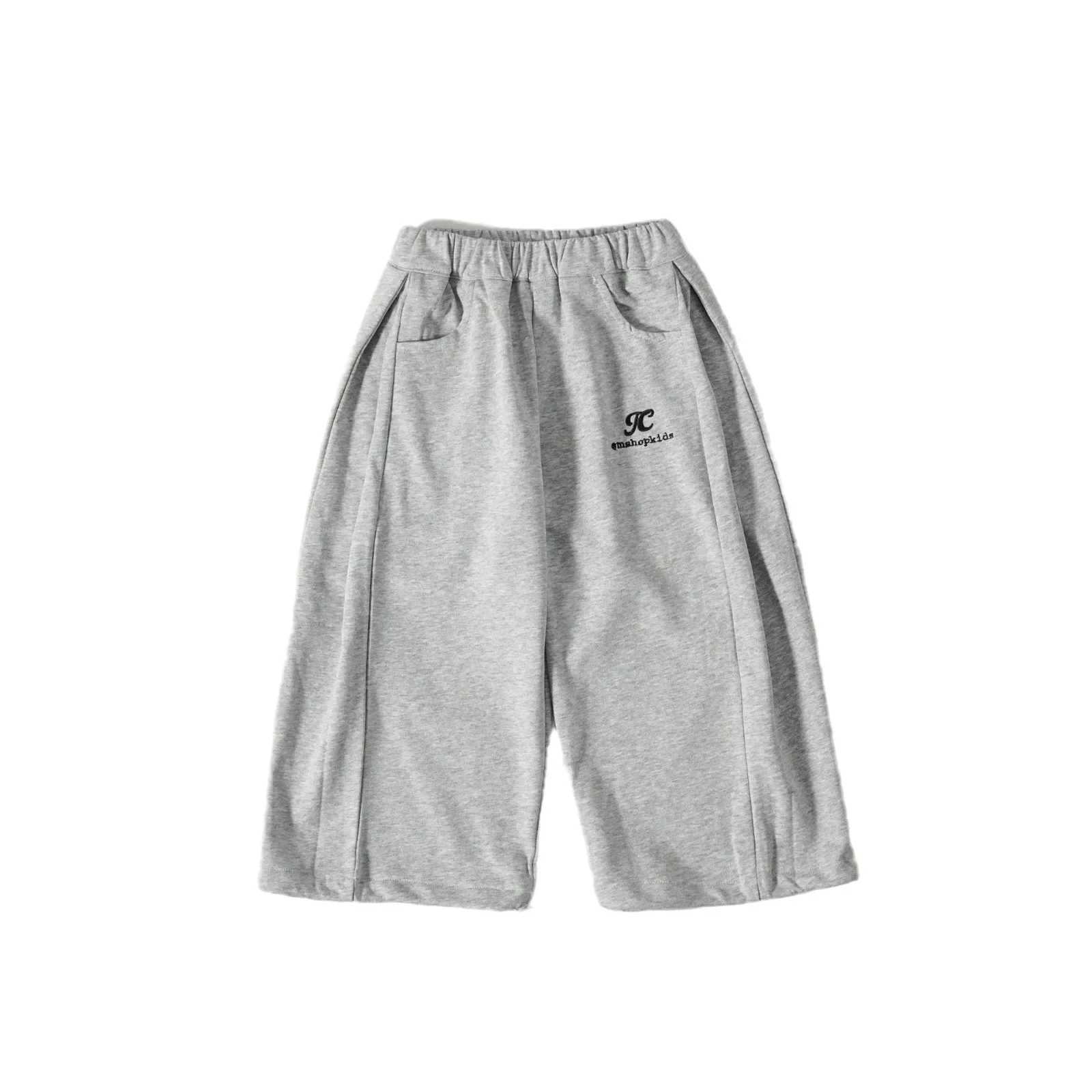 Childrens clothing boys spring sports pants 2025 new Korean style loose casual embroidered knitted long sports pantsT250318