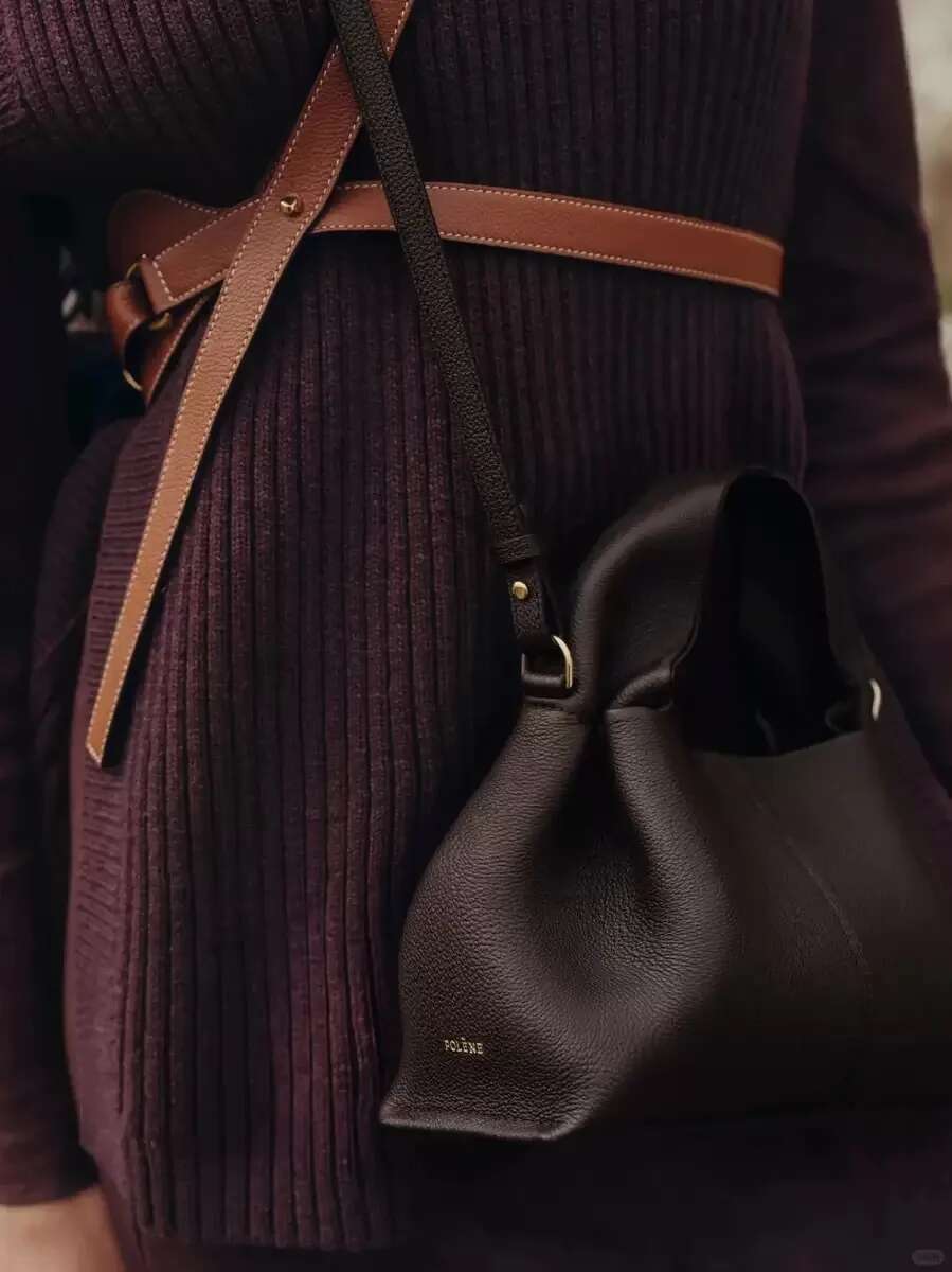 Pol Cloud Wrap Pebbled Cowhide Dumpg Hand-Held Crossbody Bag