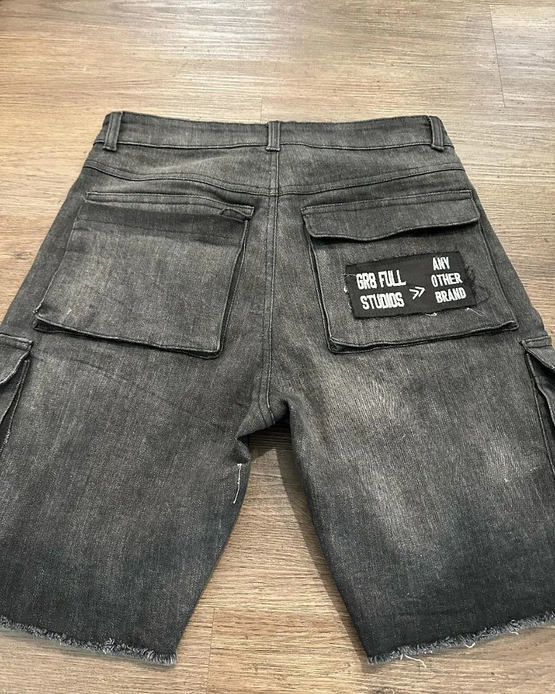 Streetwear Hip Hop Cowboy Shorts With Fashion Letter Patch Male Y2K Vintage Harajuku High Waist Casual Shorts Women 250319