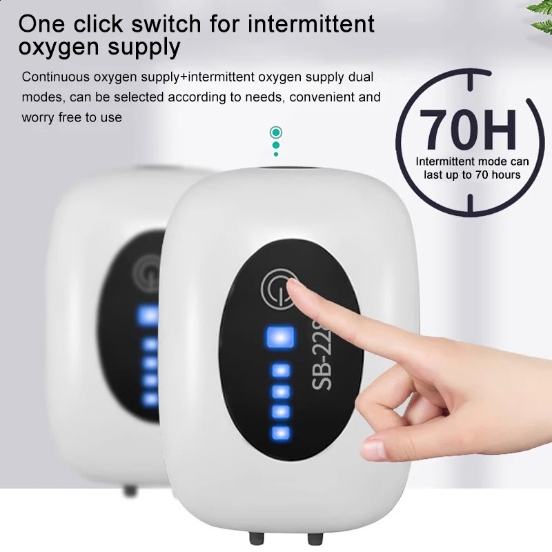 SOBO Aquarium Fish Tank Oxygen Air Pump Compressor Charging Silent USB with Battery Portable Fishing Oxygenator 6000mA Outdoor 250318