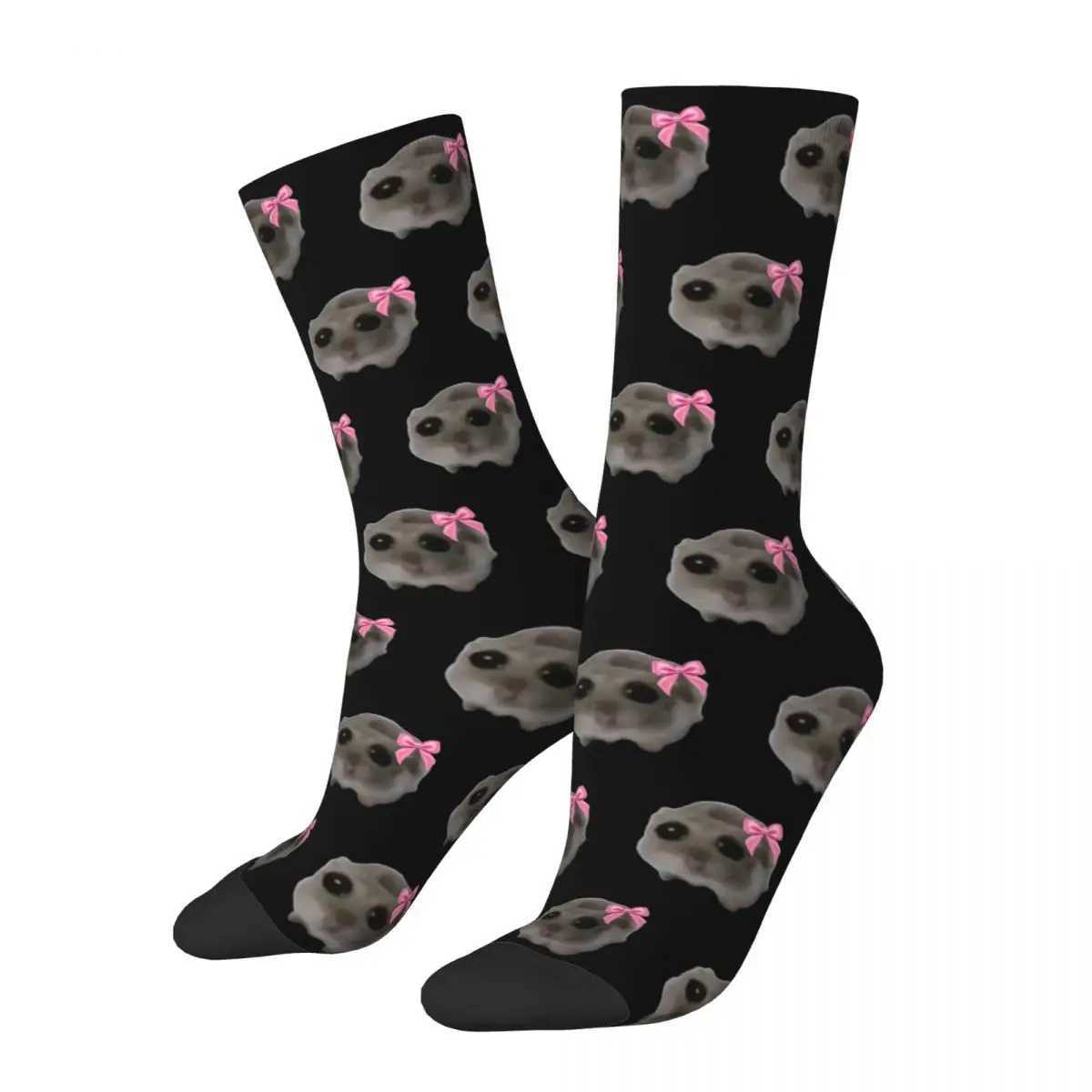 Autumn Winter Cool Mens Womens Sad Hamster Meme Socks Sweat Absorbing Basketball Socks X250319