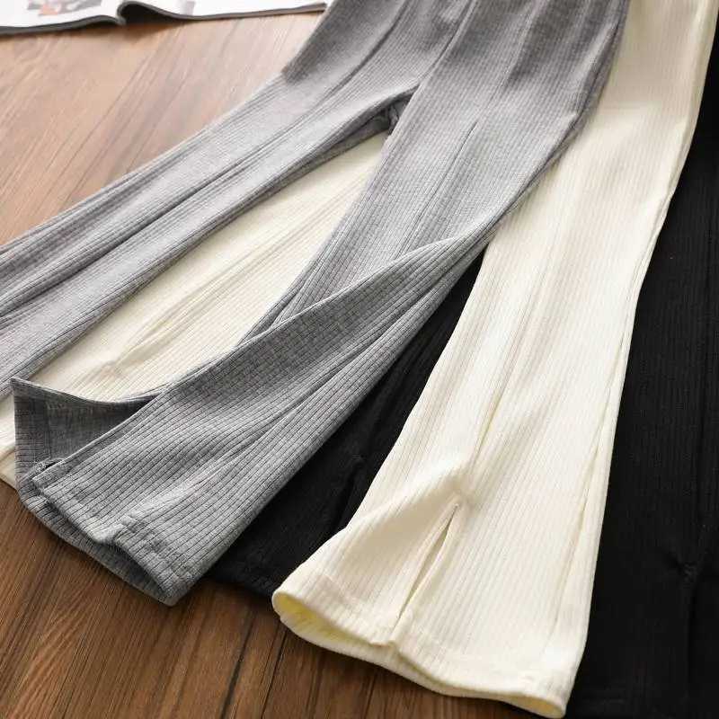 Girl Trouser splits Flared Pants childrens clothing big childrens fashion daily Everything 2024 summer new mid waist casual pantsT250318