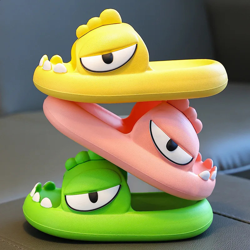Evshine Summer Childrens Slippers Indoor Cartoon Dinosaur Sandals Neutral Non slip EVA Sandals Home Bathroom Shower Sandals 250318