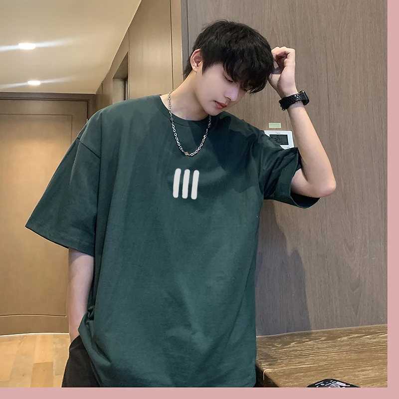 New Summer American Basic T-shirt Loose Round Neck Short Sleeve High Quality Pure Cotton Vintage Tops Oversized Unisex T-shirtT250318
