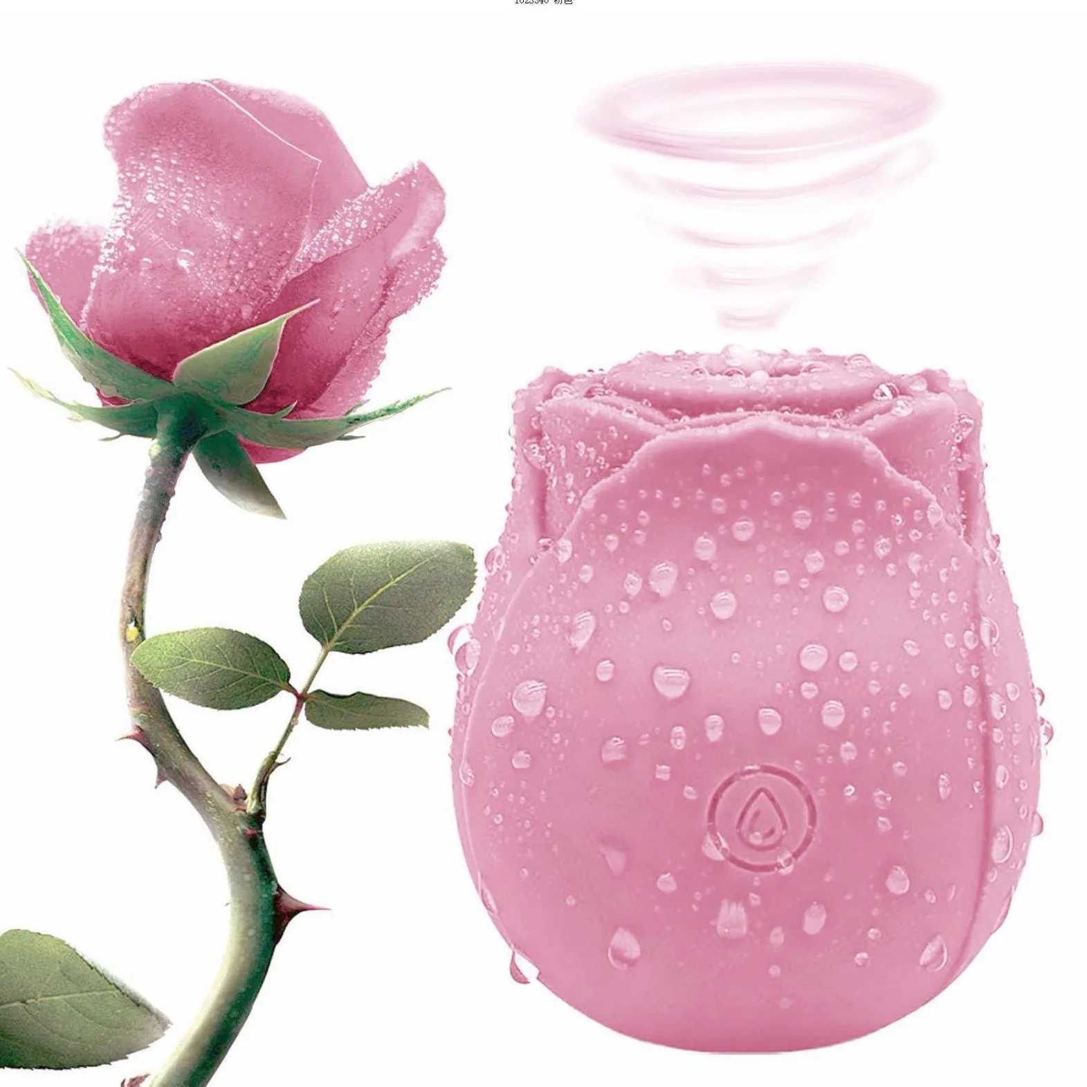 Rose Shape Intimate Good Nipple Suction Cup Oral Licking Vaginal Suction Cup Vibration Suction Cup Stimulating Powerful Sex Toy Rose vibrator W250319