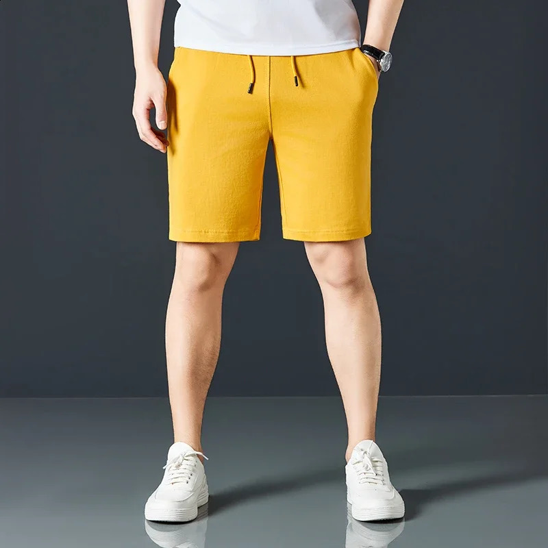 Mens Casual and Fashionable Pure Cotton Shorts with Drawstring and Comfortable Pants 250317