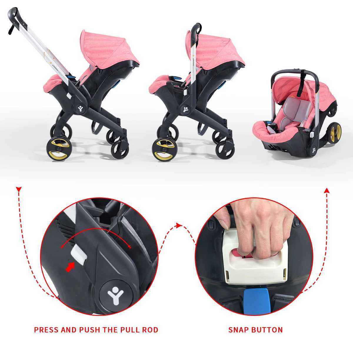 Lightweight baby stroller adjustable handle can be pushed in two directions foldable hand-painted suitable for travel and SH Z250319