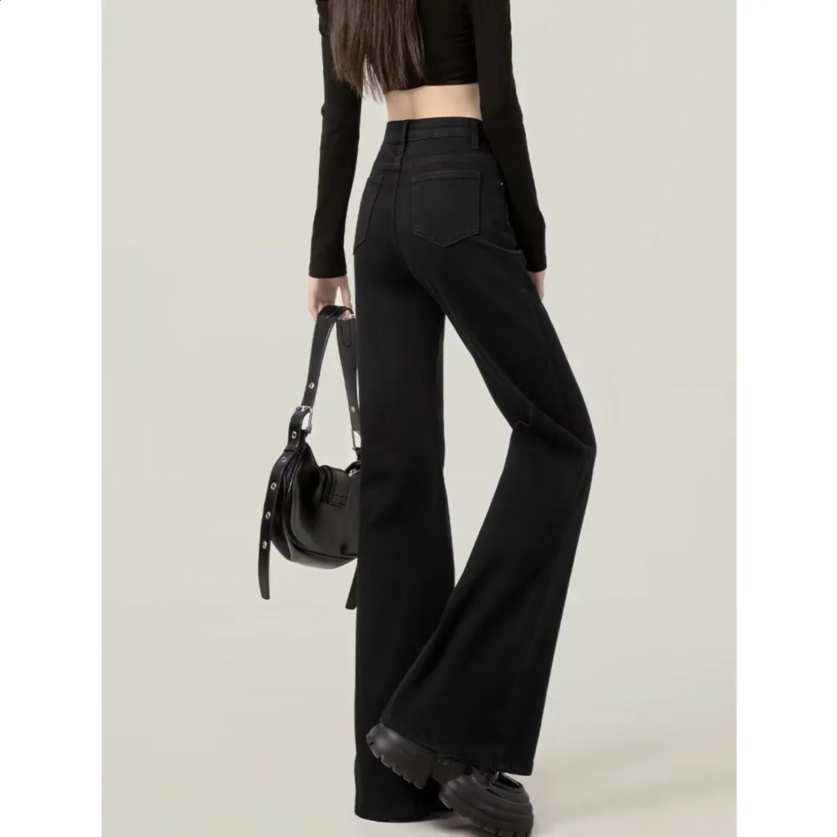 Weila Womens Jeans Latest Low Waist Slim Fit Horseshoe Horn Floor Pants 250317