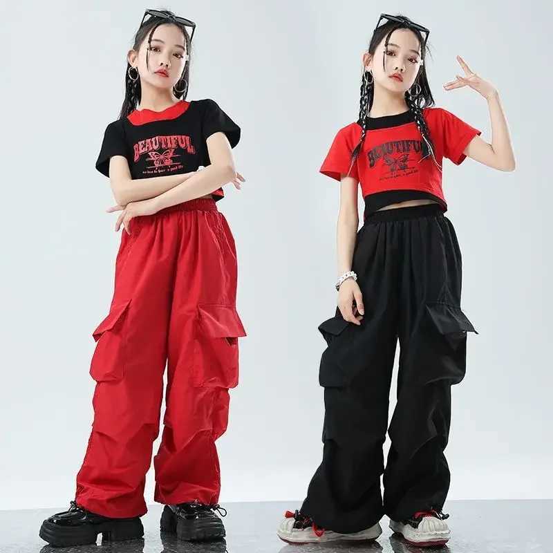 Girls Sports Cargo Pants Kids Fashion Straight Baggy Trousers Children Streetwear Sweatpants Teenager Vintage Casual PantsT250318