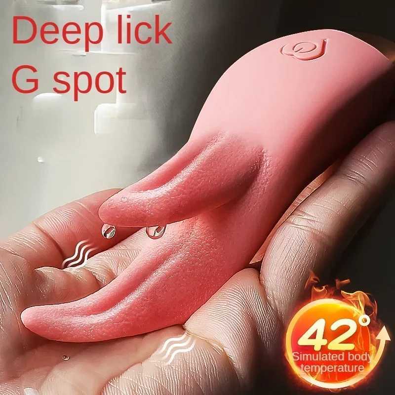 G Spot Clitoris Vagina Anal Tongue Licking Vibrator for Women Female Masturbation Couples Nipple Stimulation Adults Sex Toys W250319