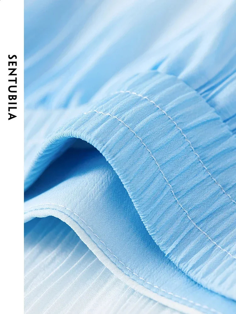 SENTUBILA Women Summer Skirt Set 2025 Blue White Gradient Cropped Tank Top Flowy Midi Skirt Womens Vacation Outfits 142Z54315 250318