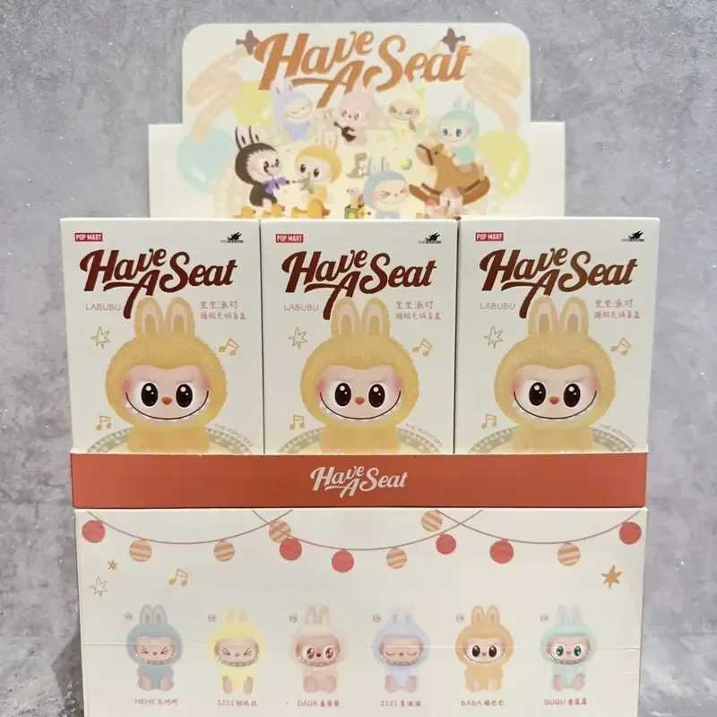 Hot The Monsters Have A Seat Series Labubu Vinyl Plush Doll Blind Box Toy Action Character Animation Model Mystery Box Gift SeriesT250318