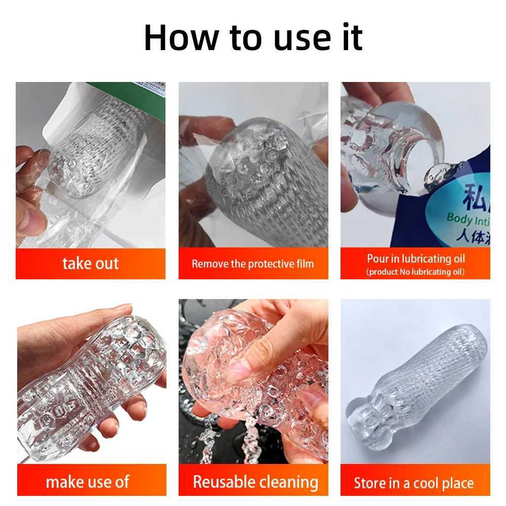Masturbation Cup for Men Soft Male Exercise Penis Massage Sexy Pocket Pussy Oral Sex Toy Vagina Adult Goods 18+XJ250319