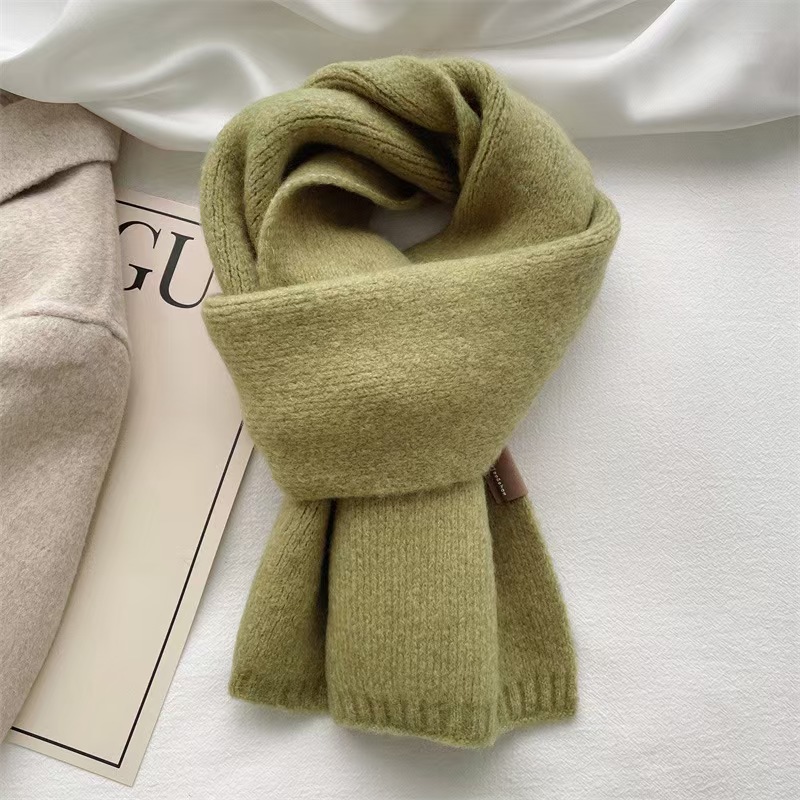 K174 Concave shape! Super fashionable ins style soft small scarf for women autumn and winter warm versatile scarf Korean wool trend
