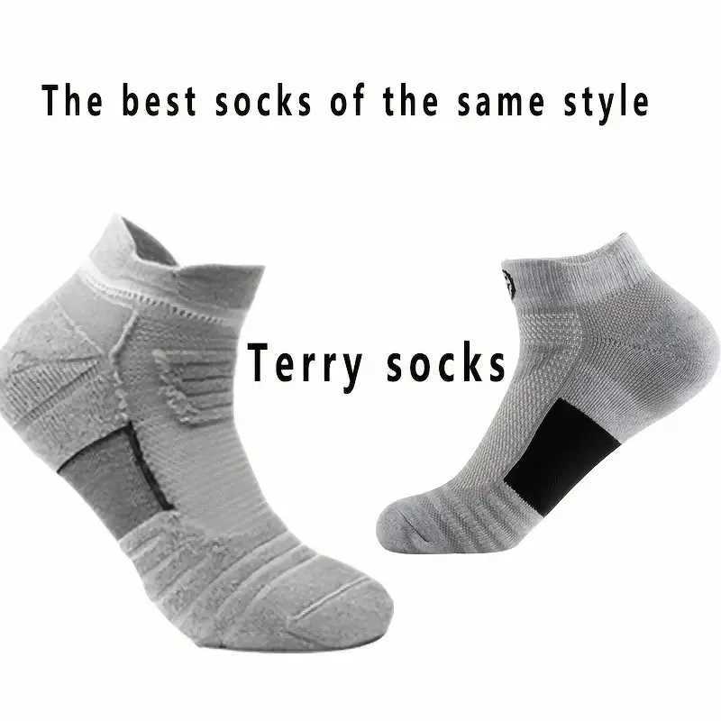 1/6 Pairs Men Basketball Sports Socks Soft Comfortable Sweat Absorbing Breathable Running Shock-Absorbing Anti Slip Low Top Sock X250319