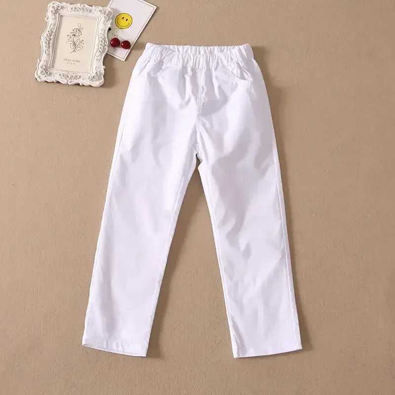 2024 Spring Autumn Childrens White School Uniform Pants Student Suit Pants Boys Black Pants Girls Navy Blue Pants Boys ClothesT250318