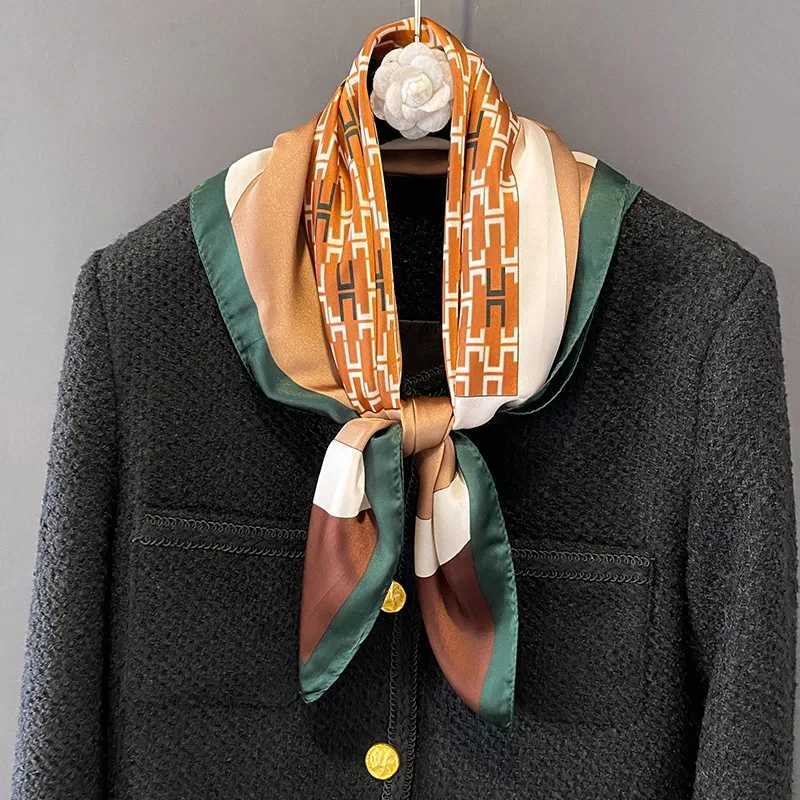 Wen 2024 New Scarf Four Seasons Design Kerchief Popar 70X70CM Square Scarf Luxury Sunset Beach Silk Headscarf X250319